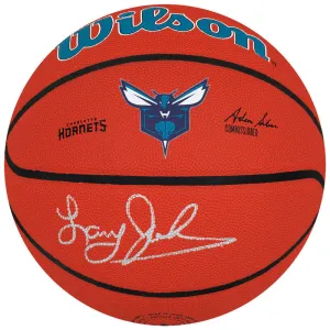 Larry Johnson Signed Charlotte Hornets Logo Wilson NBA Basketball (SCHWARTZ COA)