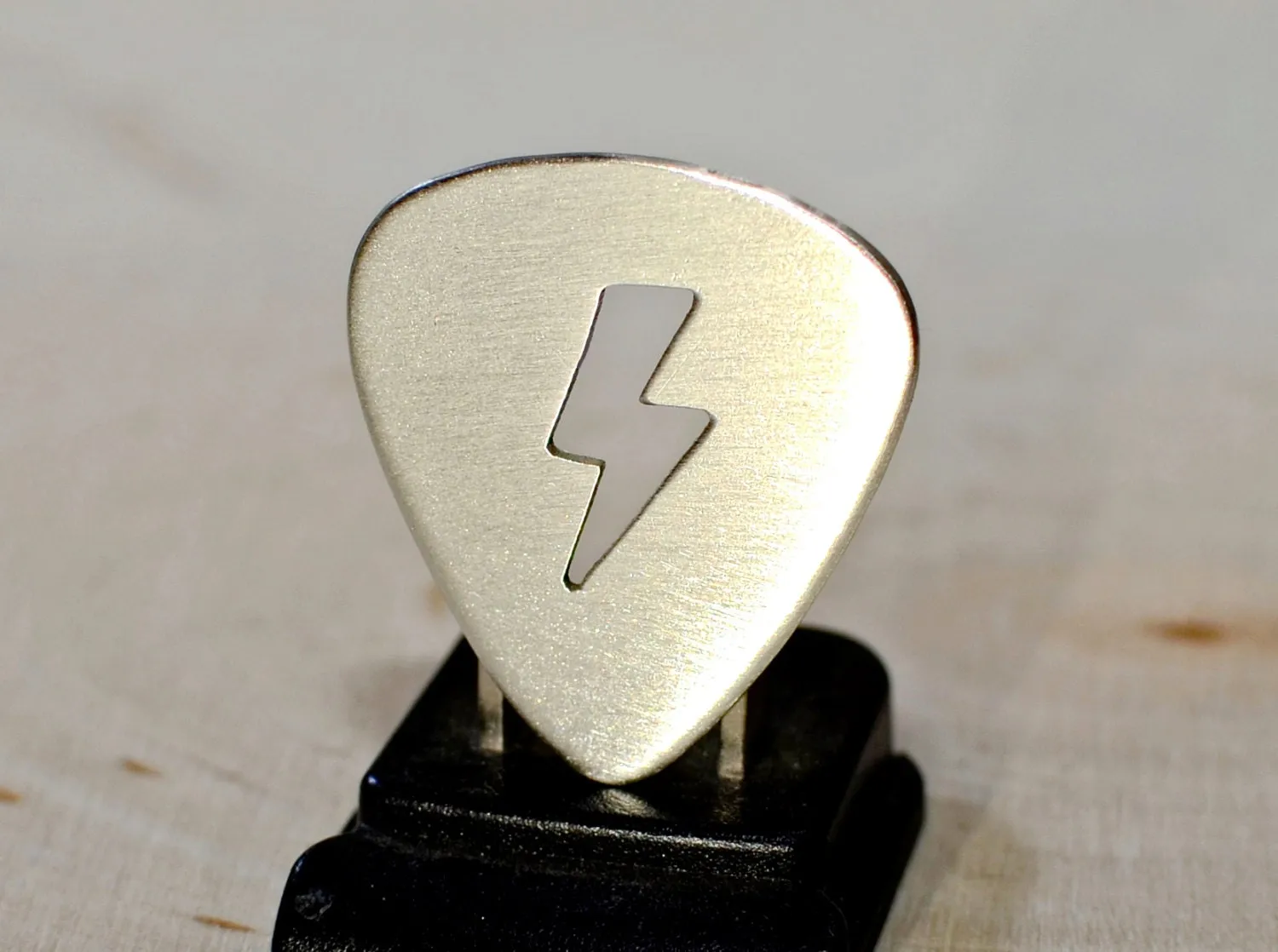 Lightning bolt sterling silver guitar pick