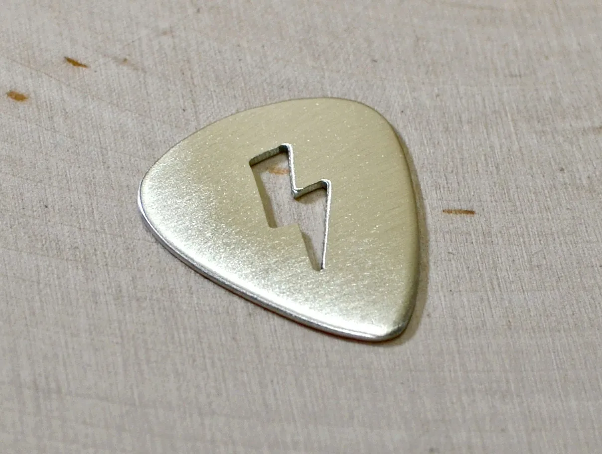Lightning bolt sterling silver guitar pick