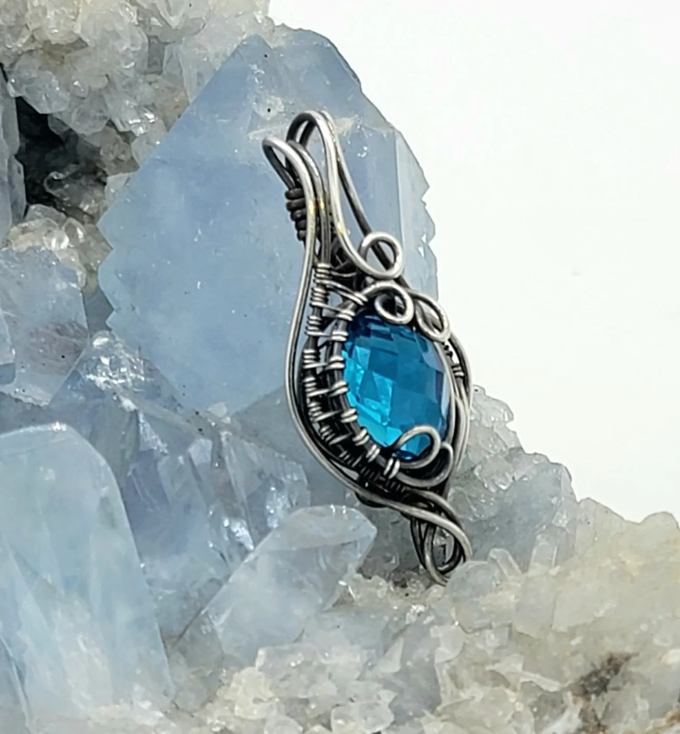 London Blue Topaz Fancy Cut Small Pendant