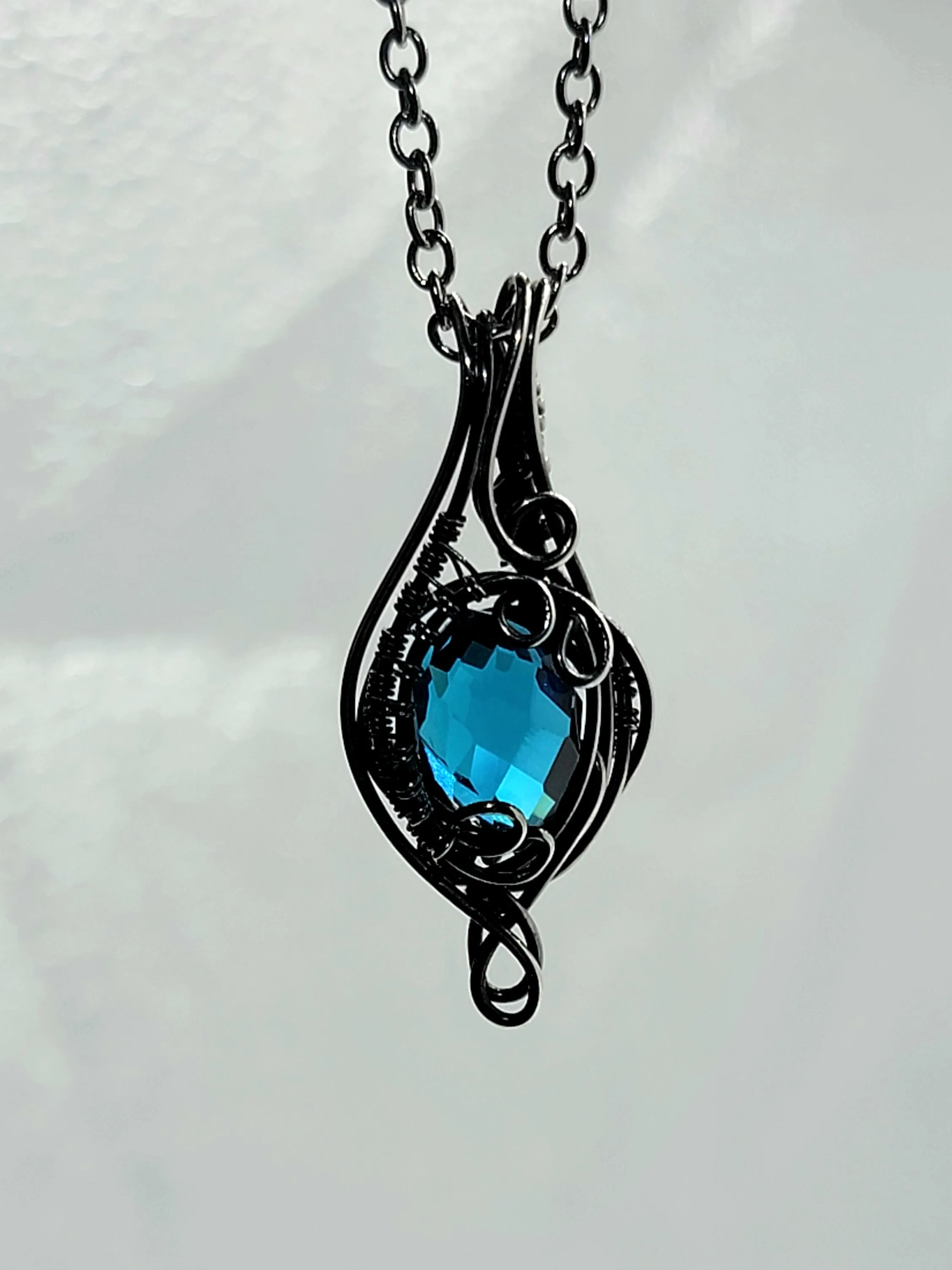 London Blue Topaz Fancy Cut Small Pendant