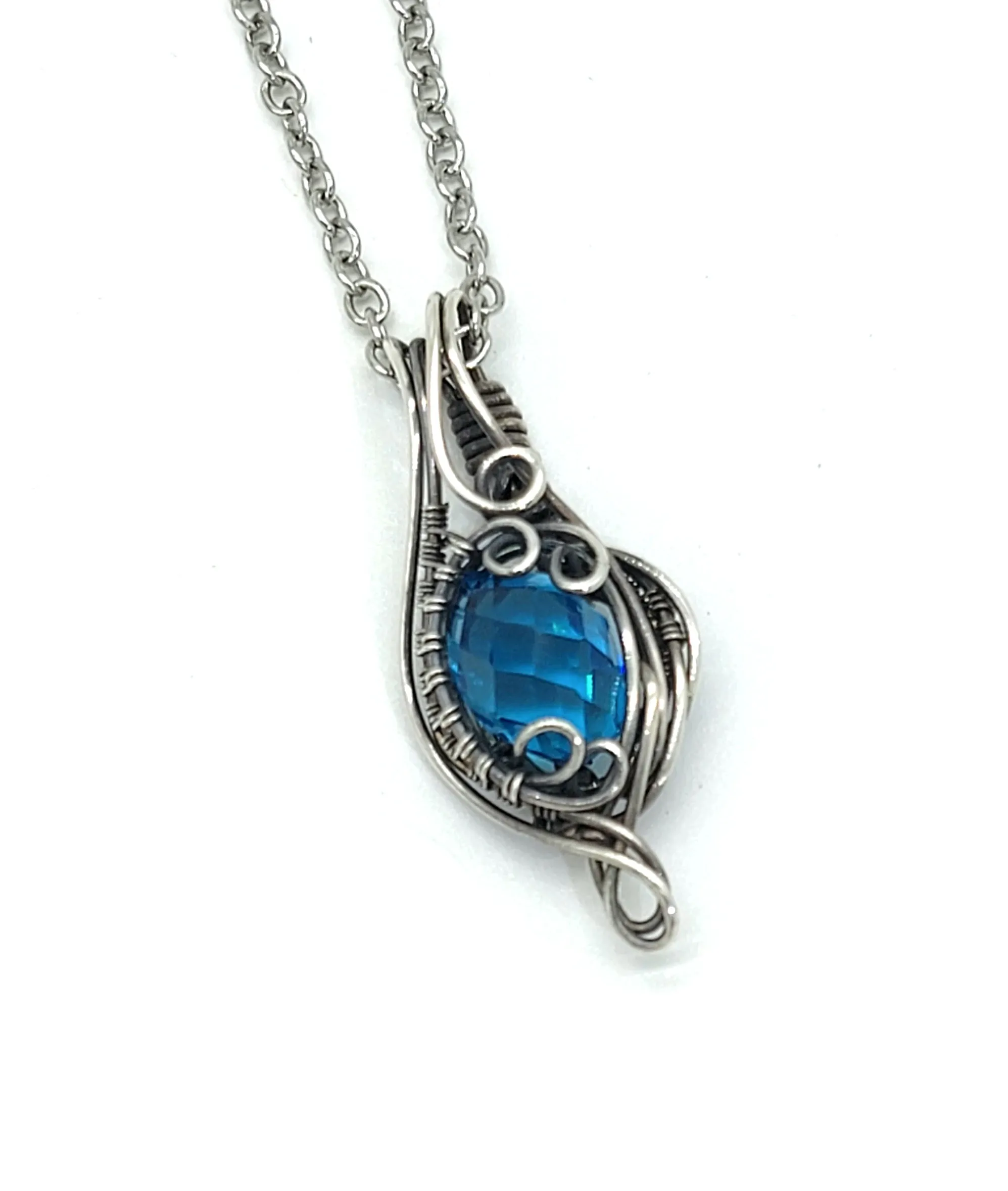 London Blue Topaz Fancy Cut Small Pendant