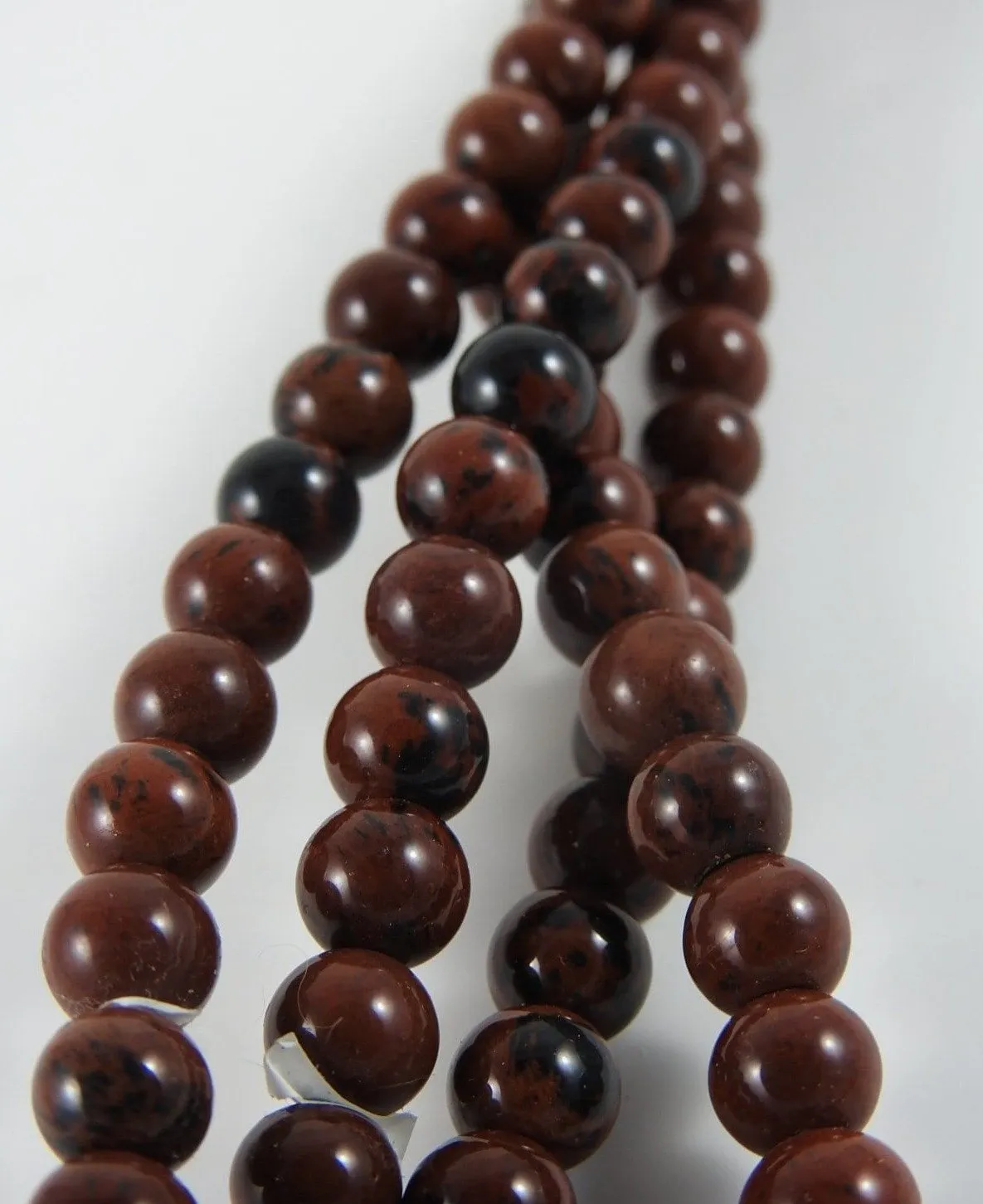 Mahogany Obsidian  Bead Strand