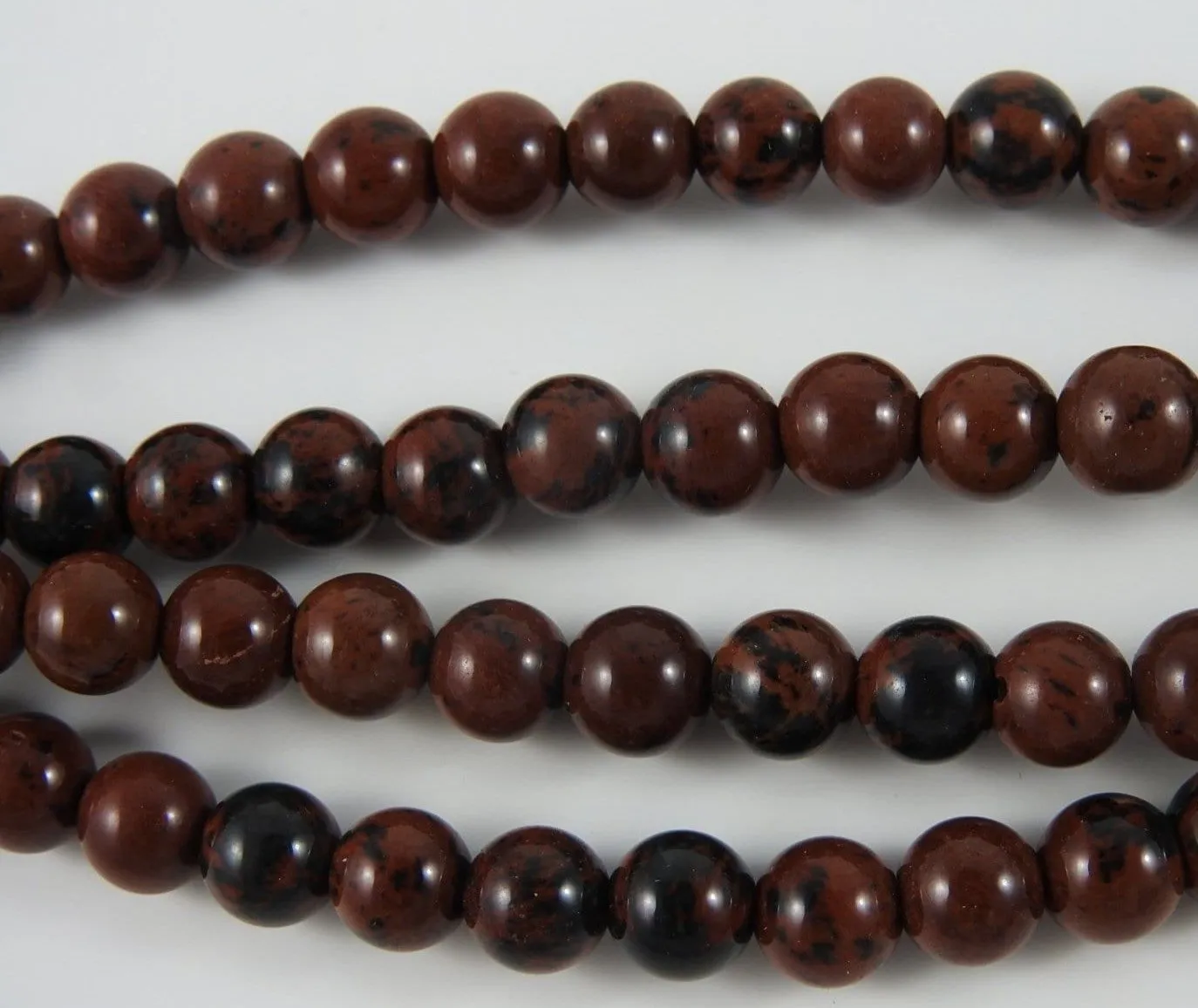 Mahogany Obsidian  Bead Strand