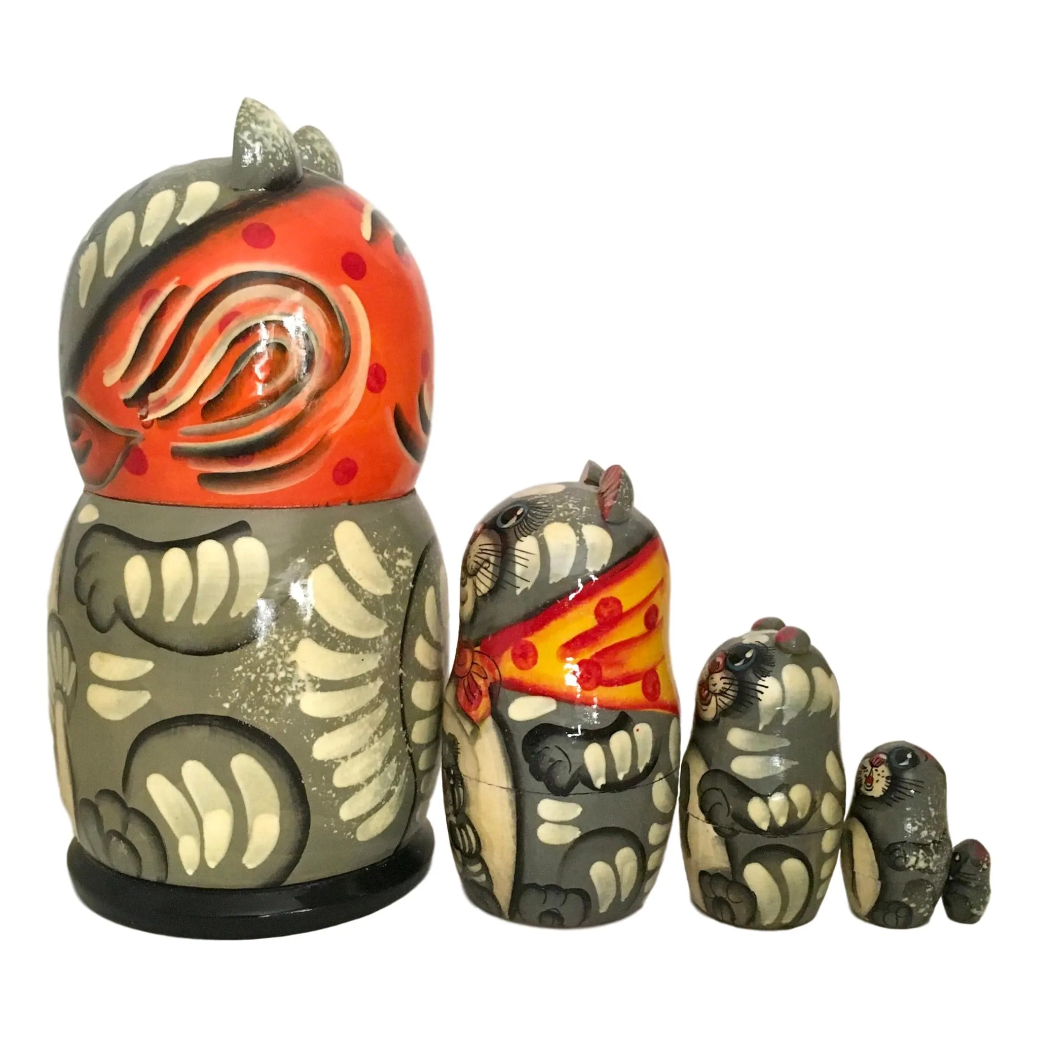 Mama Cat with Kittens Nesting Dolls