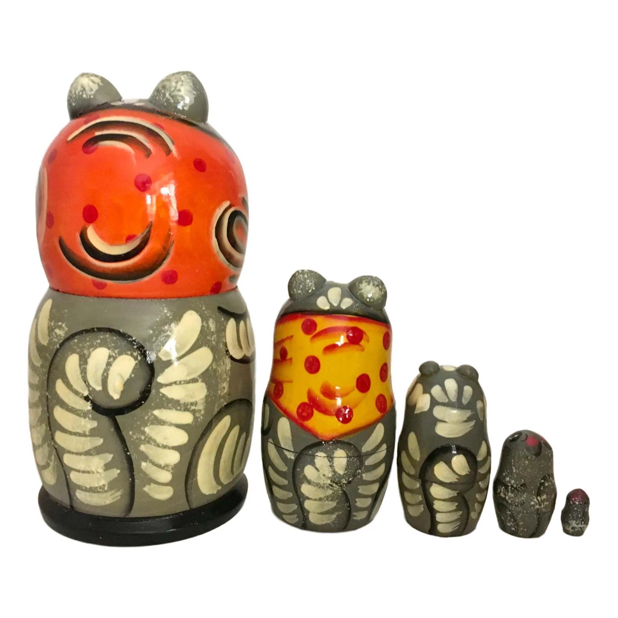 Mama Cat with Kittens Nesting Dolls