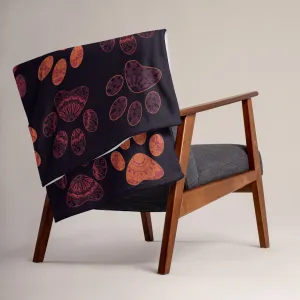 Mandala Paw Prints Throw Blanket