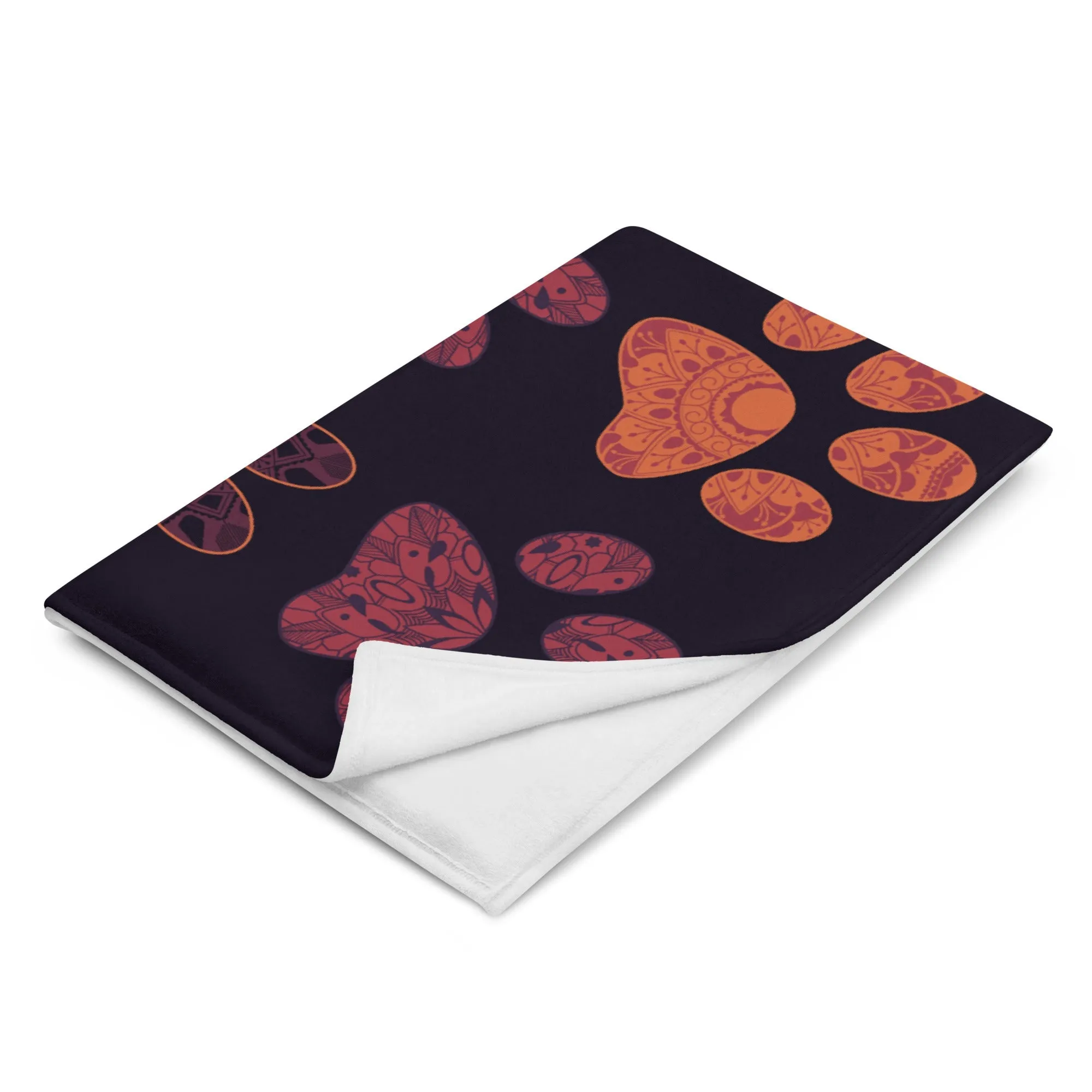 Mandala Paw Prints Throw Blanket