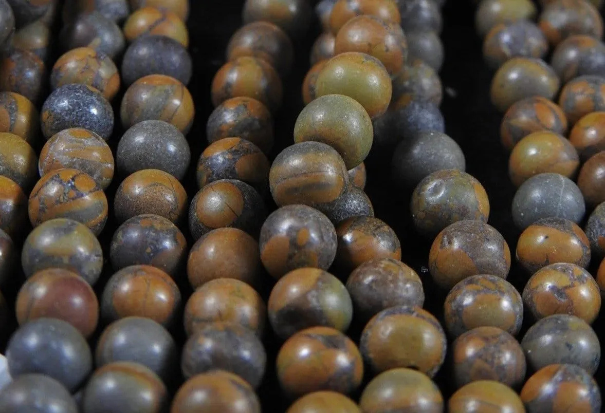 Matte Bamboo Jasper Bead Strand