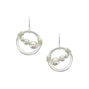 Medium Ring with Beads and Wire Wrapping Wire Earring