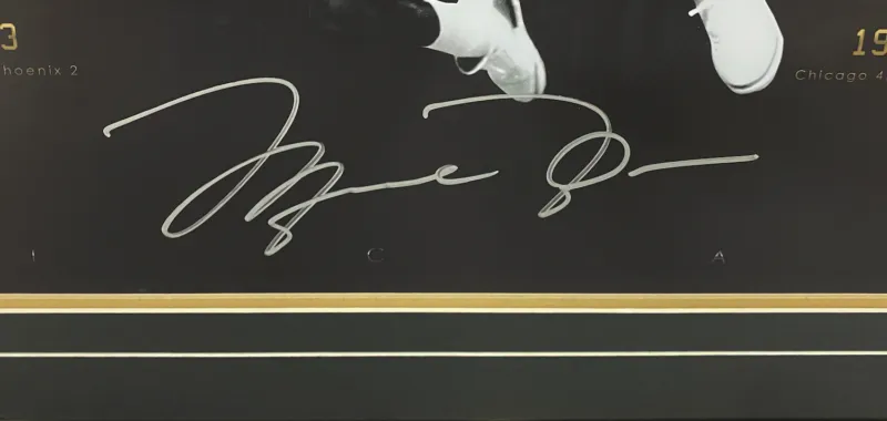 Michael Jordan Autographed Bulls "City of Rings Silver" Photograph UDA LE 23/123