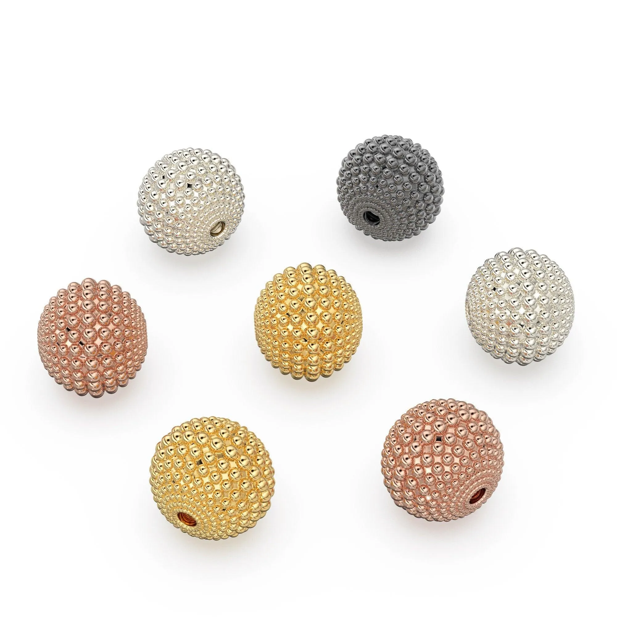 Milgrain Round Solid Gold 14k 18k Spacer Finding Bead, Gold Spacer, Gold Finding, Solid Gold Bead 9mm