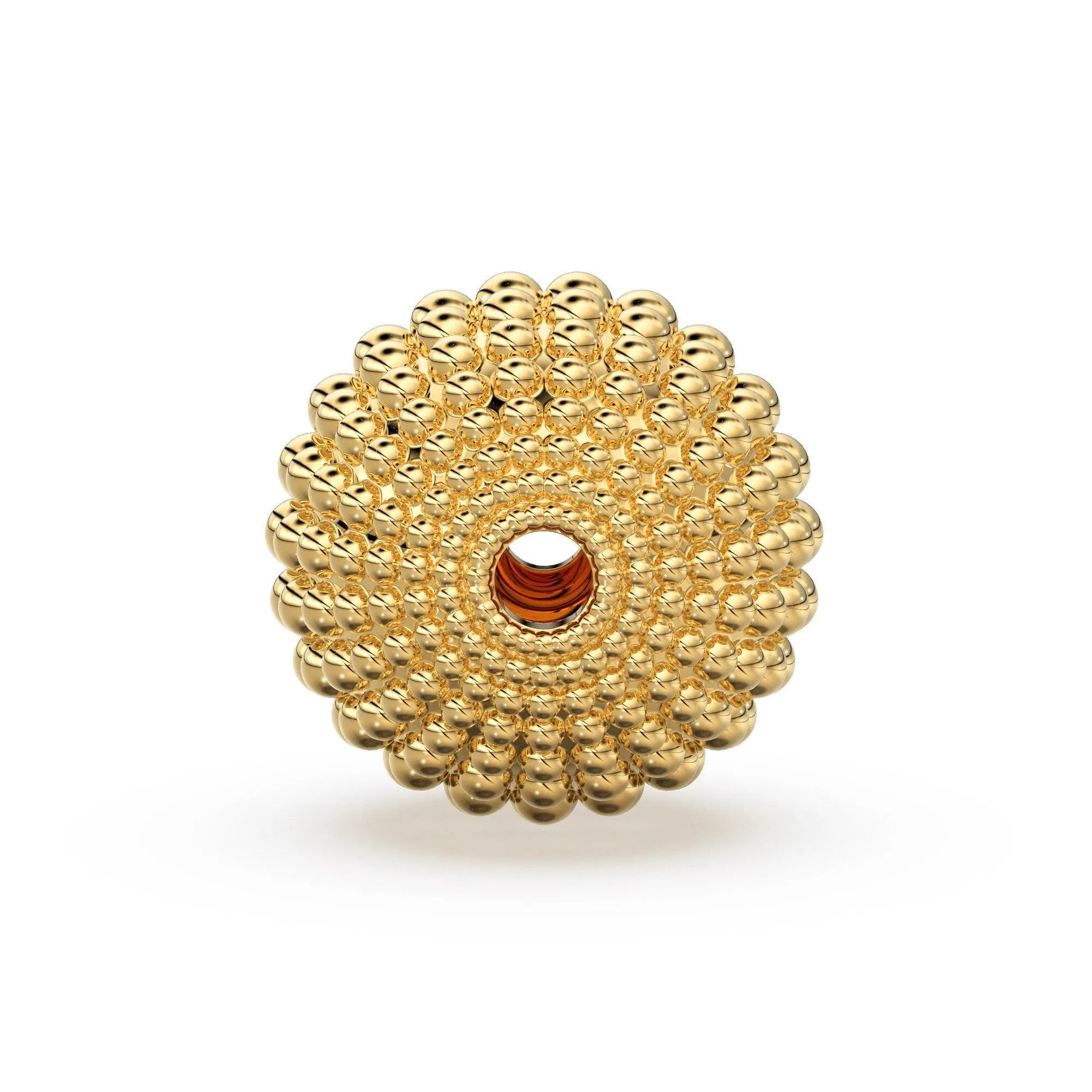 Milgrain Round Solid Gold 14k 18k Spacer Finding Bead, Gold Spacer, Gold Finding, Solid Gold Bead 9mm
