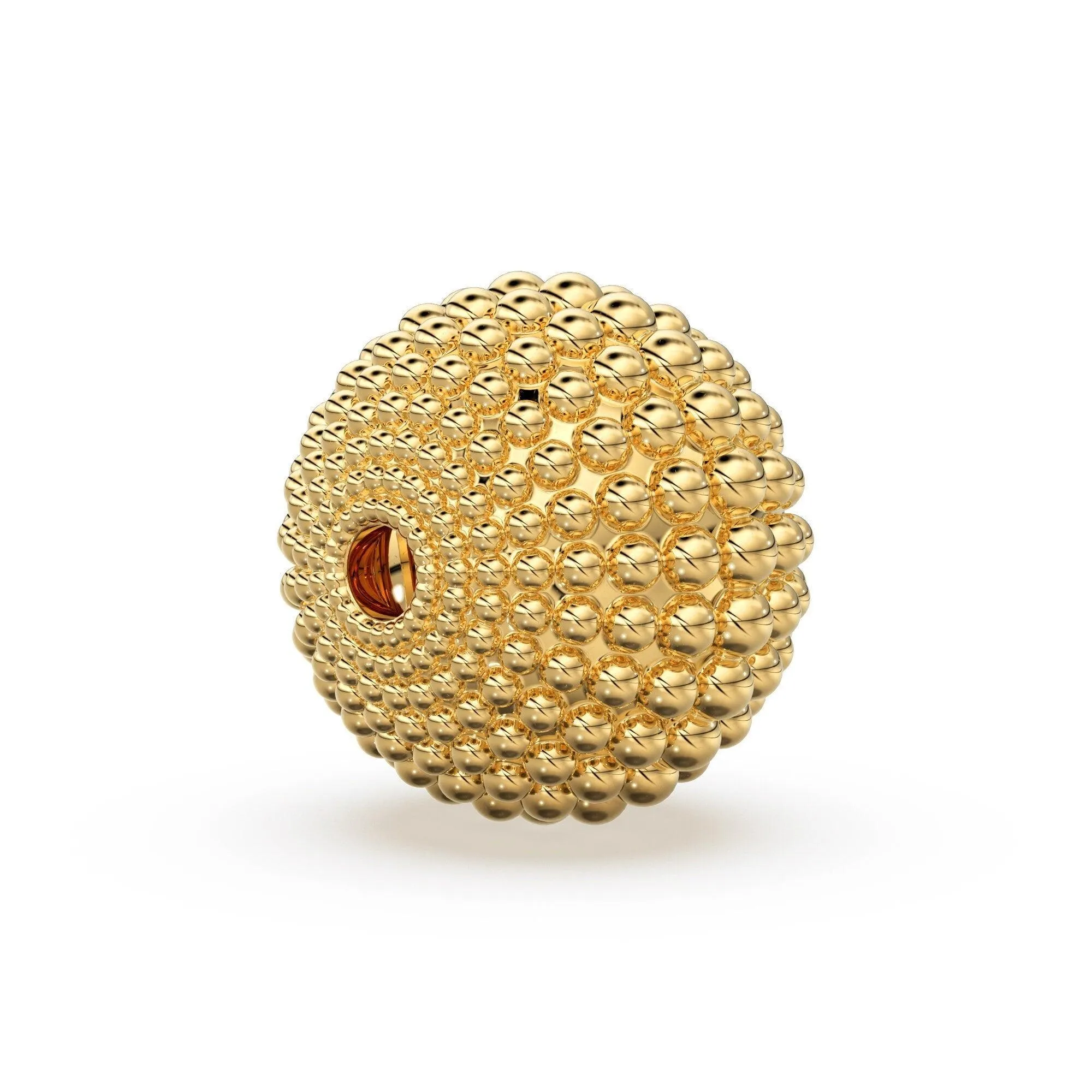 Milgrain Round Solid Gold 14k 18k Spacer Finding Bead, Gold Spacer, Gold Finding, Solid Gold Bead 9mm
