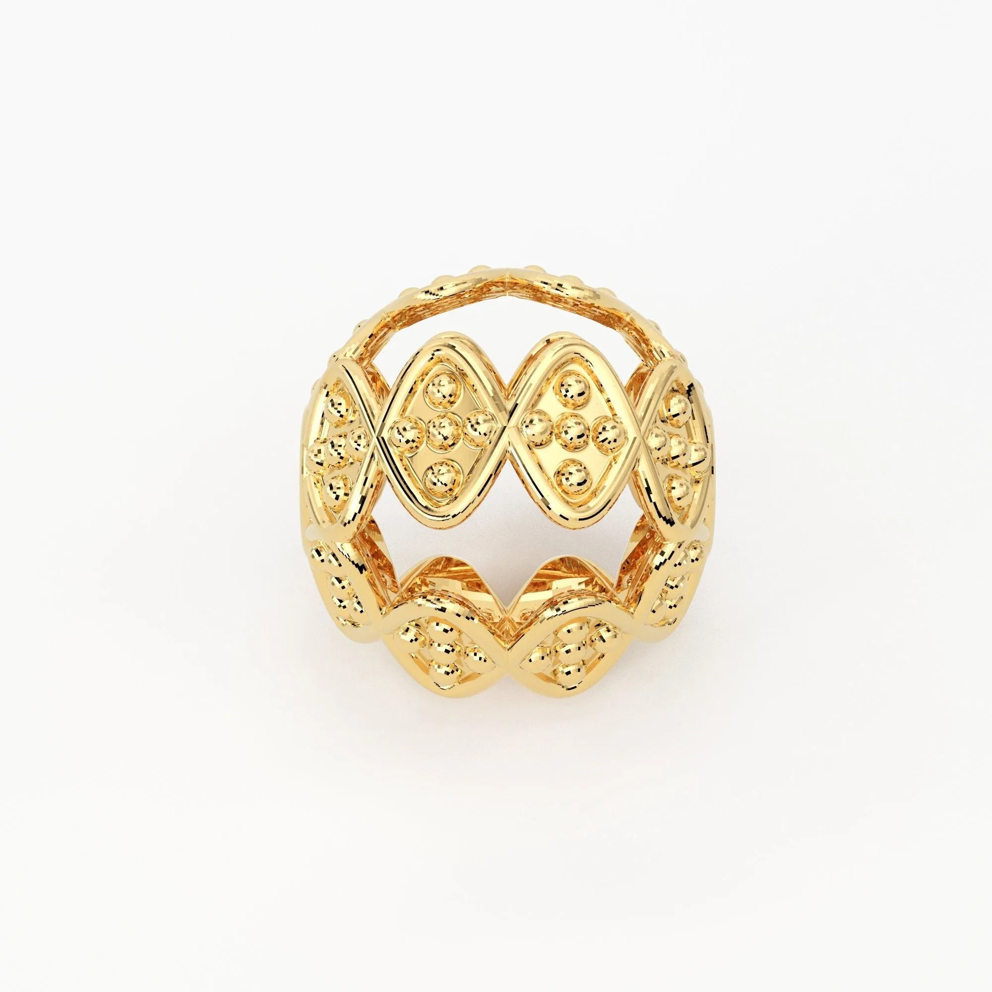 Milgrain Solid Gold Handmade Round Spacer Gold Bead Finding 8mm 10mm