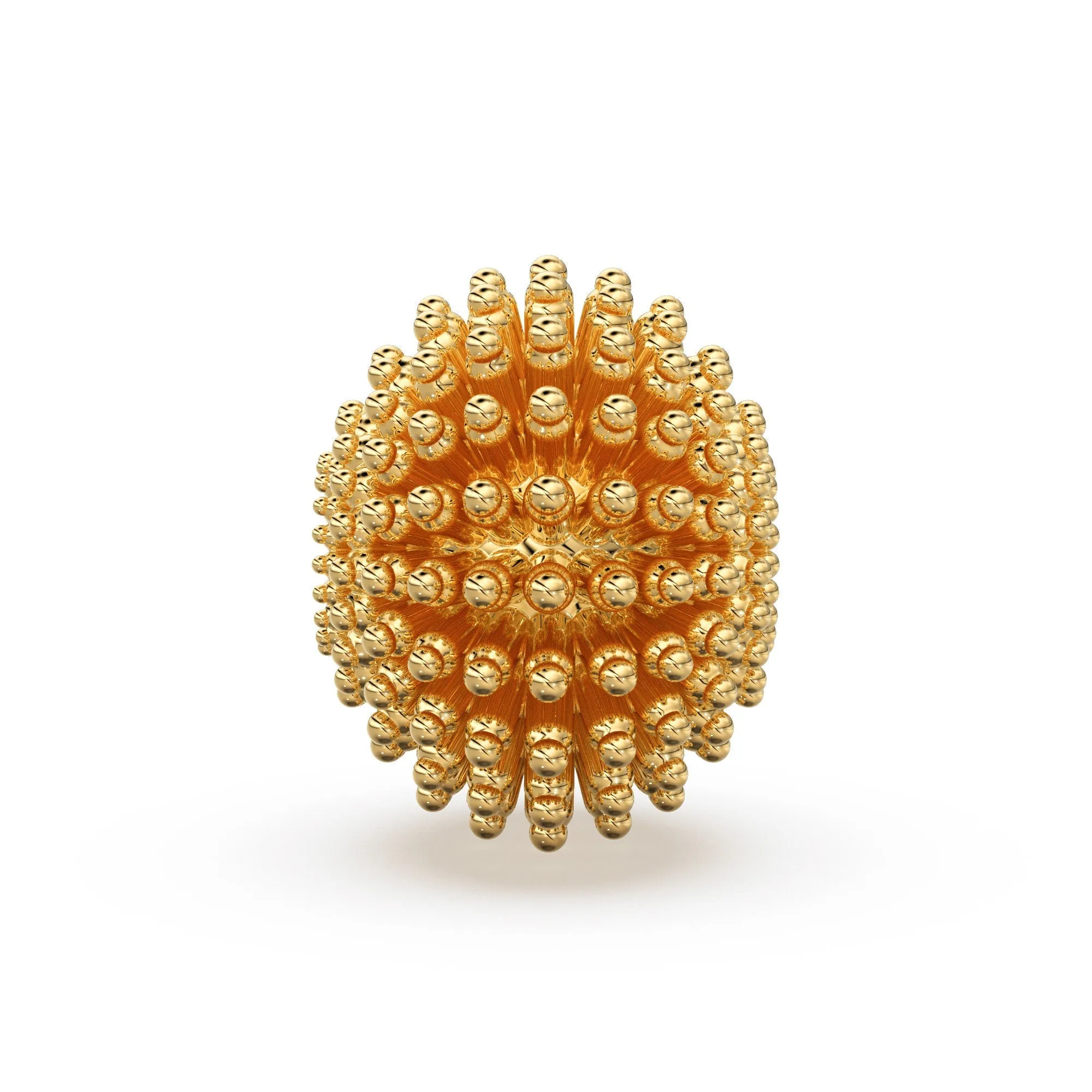 Milgrain Spiked Round Solid Gold 14k 18k Spacer Finding Bead, Gold Spacer, Gold Finding, Solid Gold Bead 12.50mm