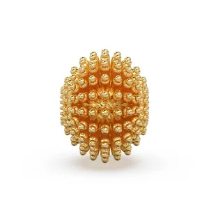 Milgrain Spiked Round Solid Gold 14k 18k Spacer Finding Bead, Gold Spacer, Gold Finding, Solid Gold Bead 12.50mm