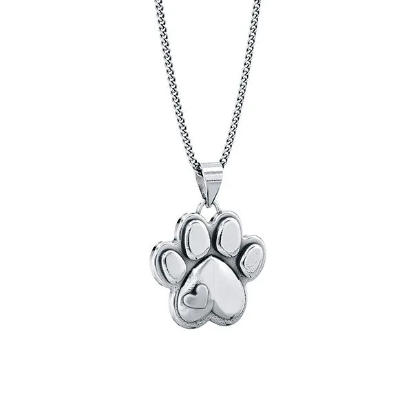 Mini Love Heart Paw Print Necklace