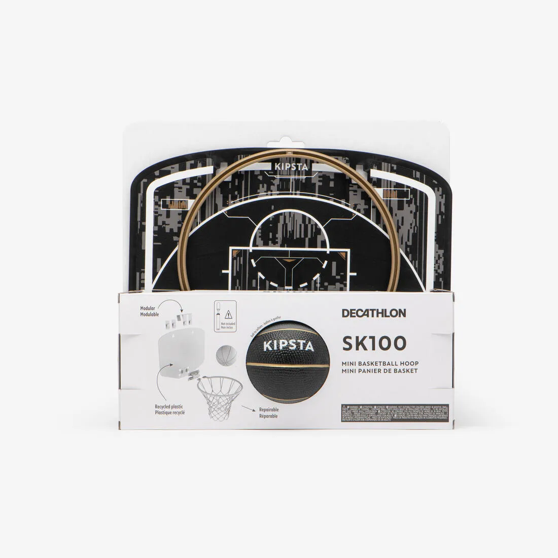 Mini panier de basket - sk100 noir or