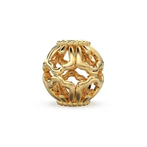 Mughal Design Solid Gold Oval Shape 14k 18k Handmade Gold Spacer Bead Jewelry Making Supply 6mm 8mm 10mm