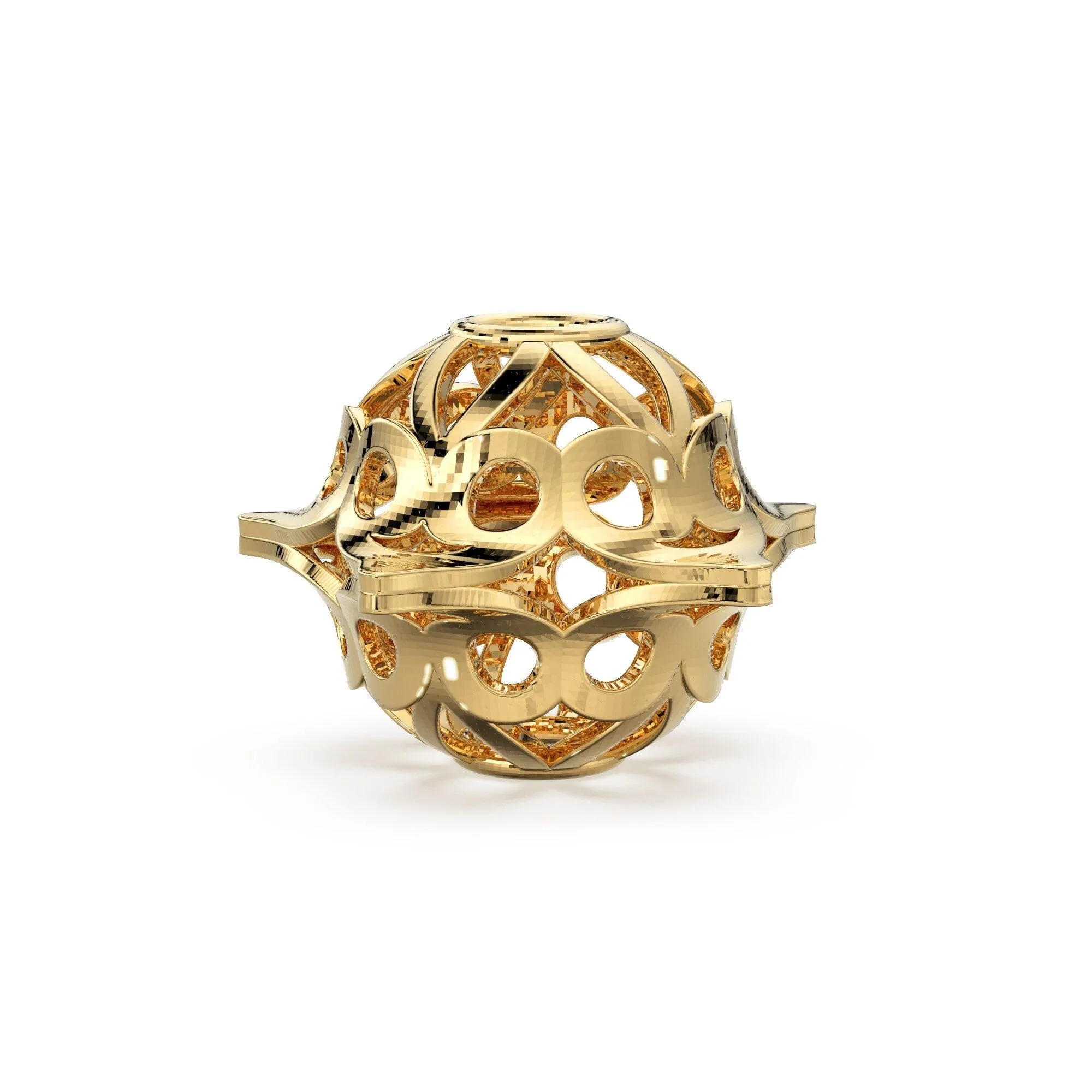 Mughal Design Solid Gold Round Shape 14k 18k Handmade Gold Spacer Bead Jewelry Making Supply 4.50mm 6mm 7mm