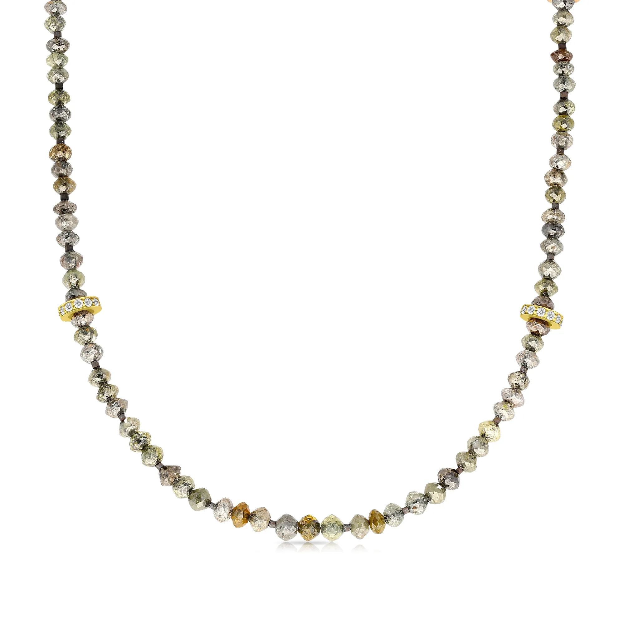 Multicolor Diamond Beaded Necklace - 47.9 Carat
