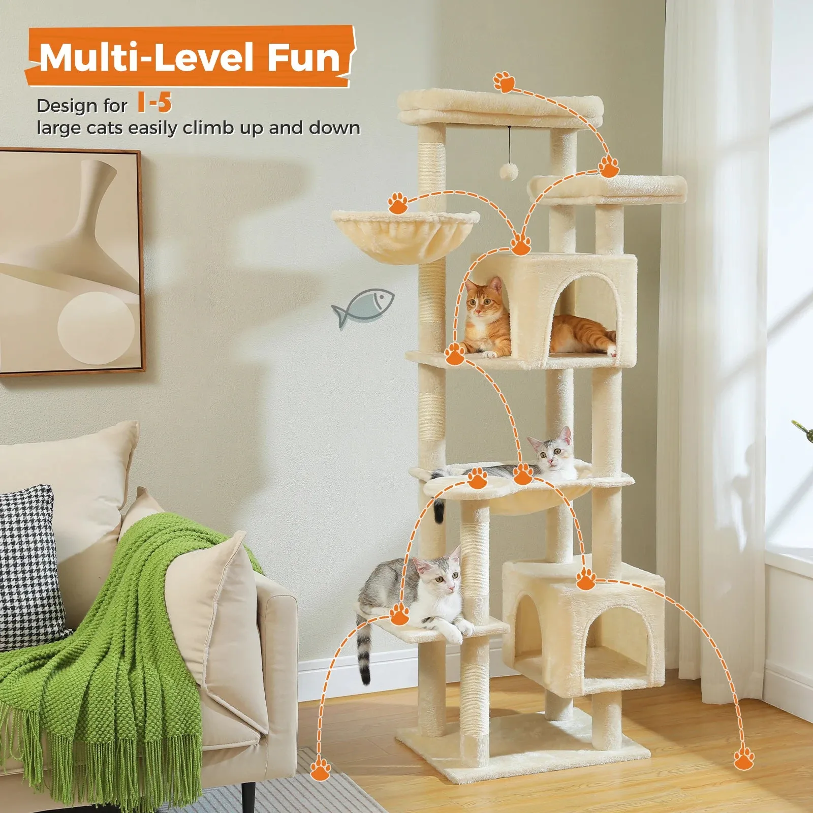 Multilevel Large Cat Tree House