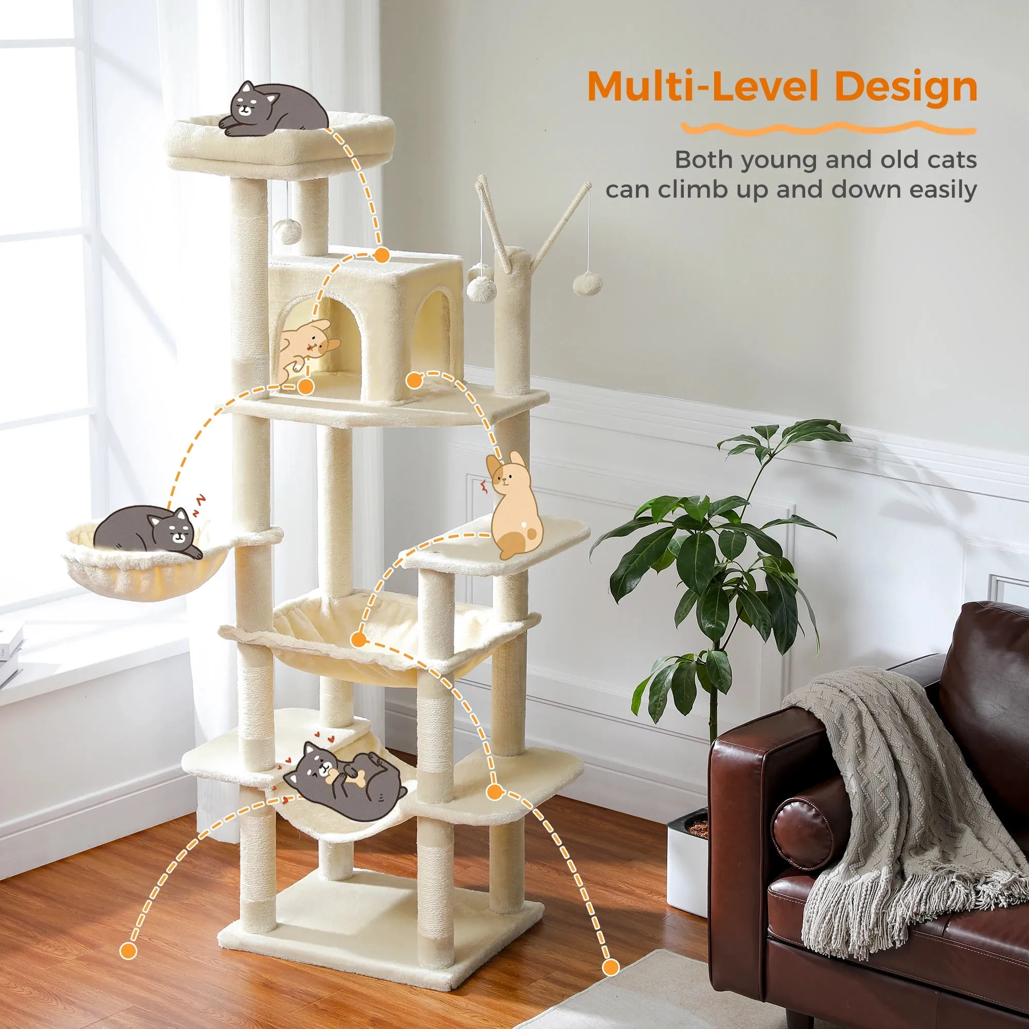 Multilevel Large Cat Tree House