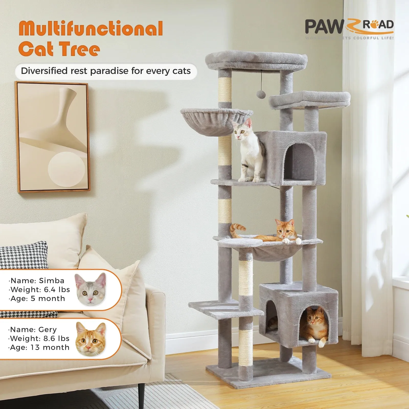Multilevel Large Cat Tree House