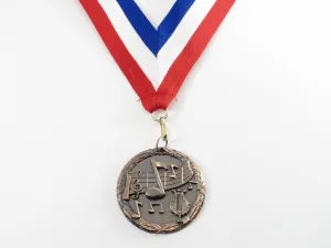 Music Medallion Award Medal with Neck Ribbon 8th Note