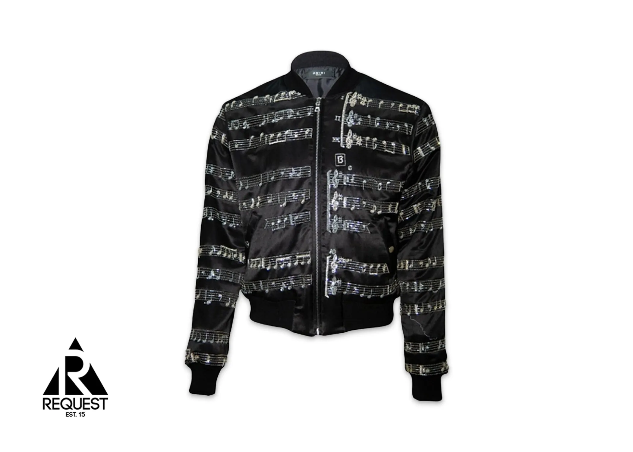Music Note Bomber Jacket "Black"