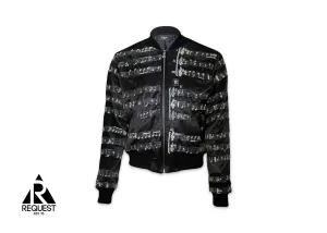 Music Note Bomber Jacket "Black"