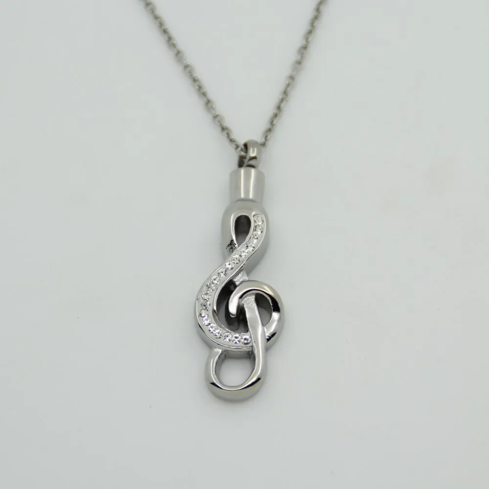 Music Note Cremation Necklace
