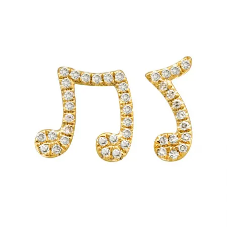 MUSIC NOTE DIAMOND STUD EARRINGS