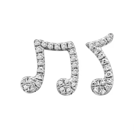 MUSIC NOTE DIAMOND STUD EARRINGS