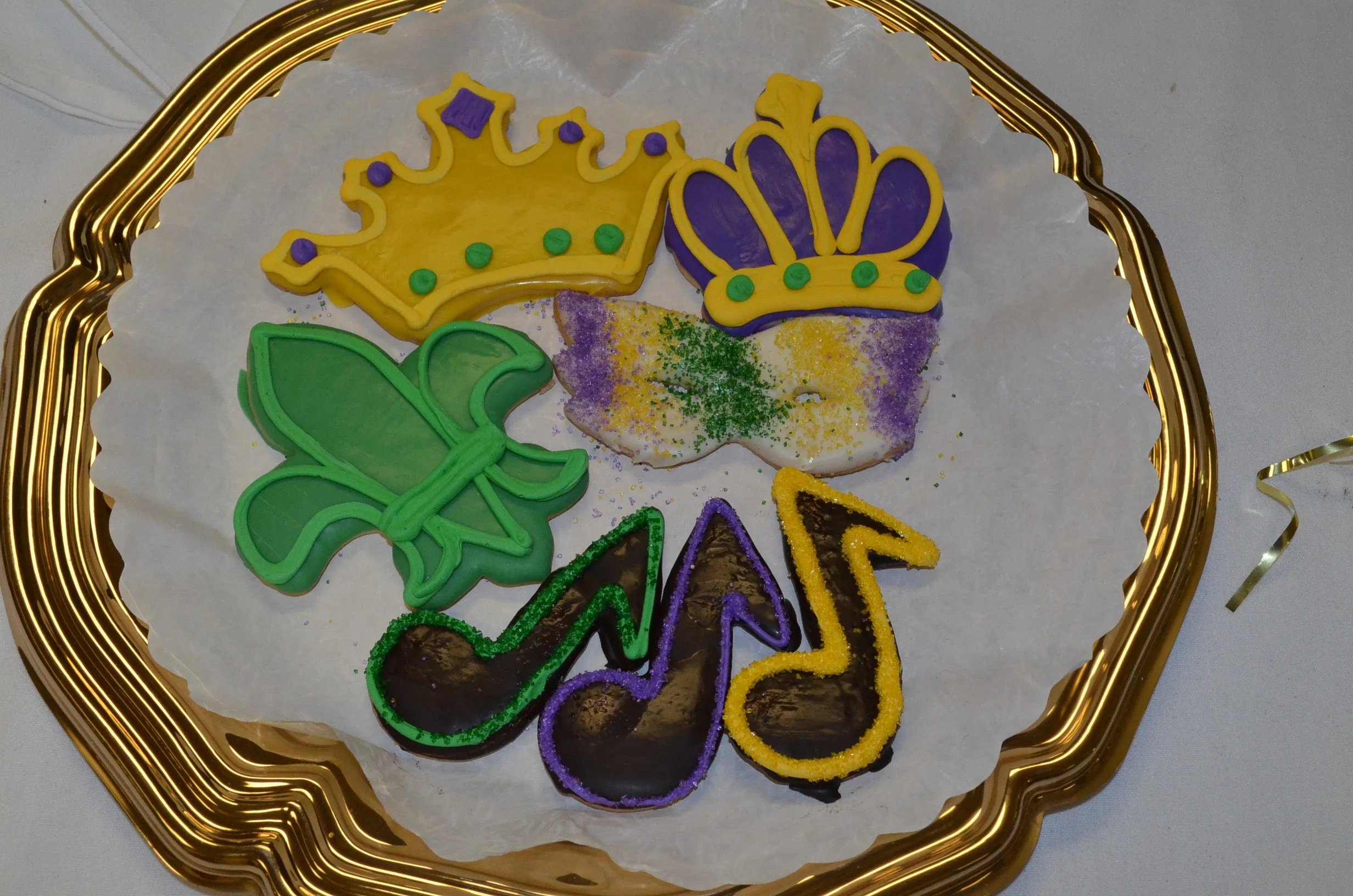 Music Note, Fleur de Lis, & Mask Cookie