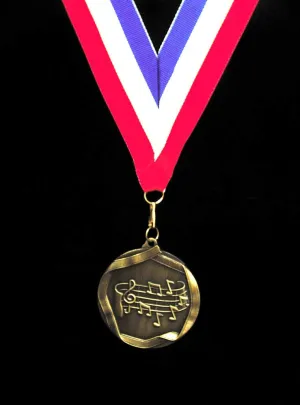 Music Note Medal Gold