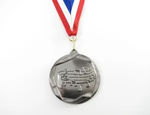 Music Note Medal Silver