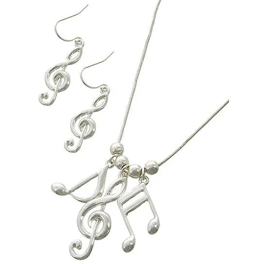 Music Note Necklace Set