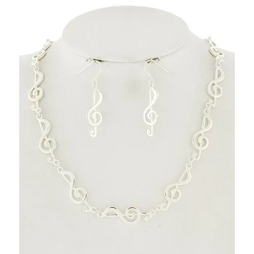 Music Note Necklace Set