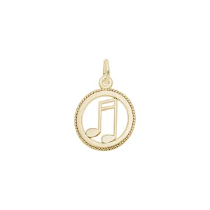 Music Note Round Framed Charm