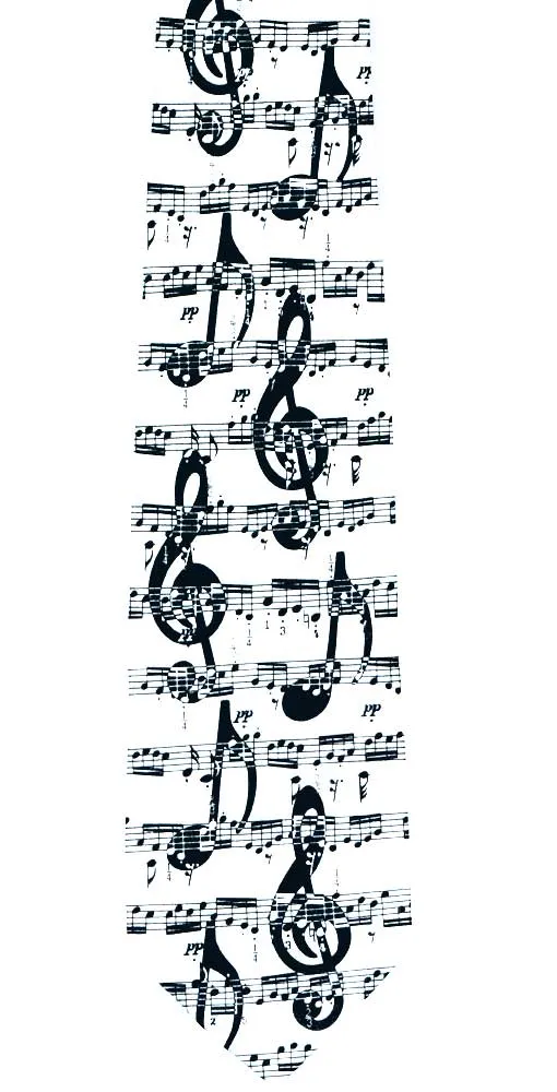 Music Ties - B & W Clef Note