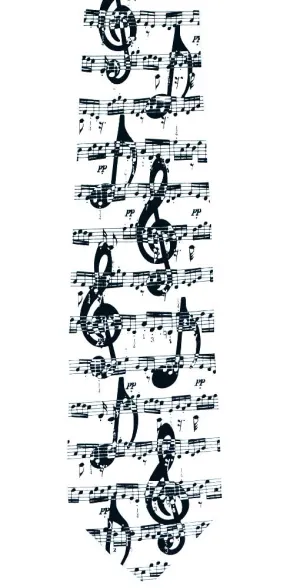 Music Ties - B & W Clef Note