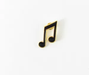 Musical Gold Plated Cloisonné Mini Pins - 8th Note