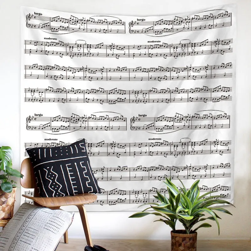 Musical Note Art Tapestry Wall Blanket