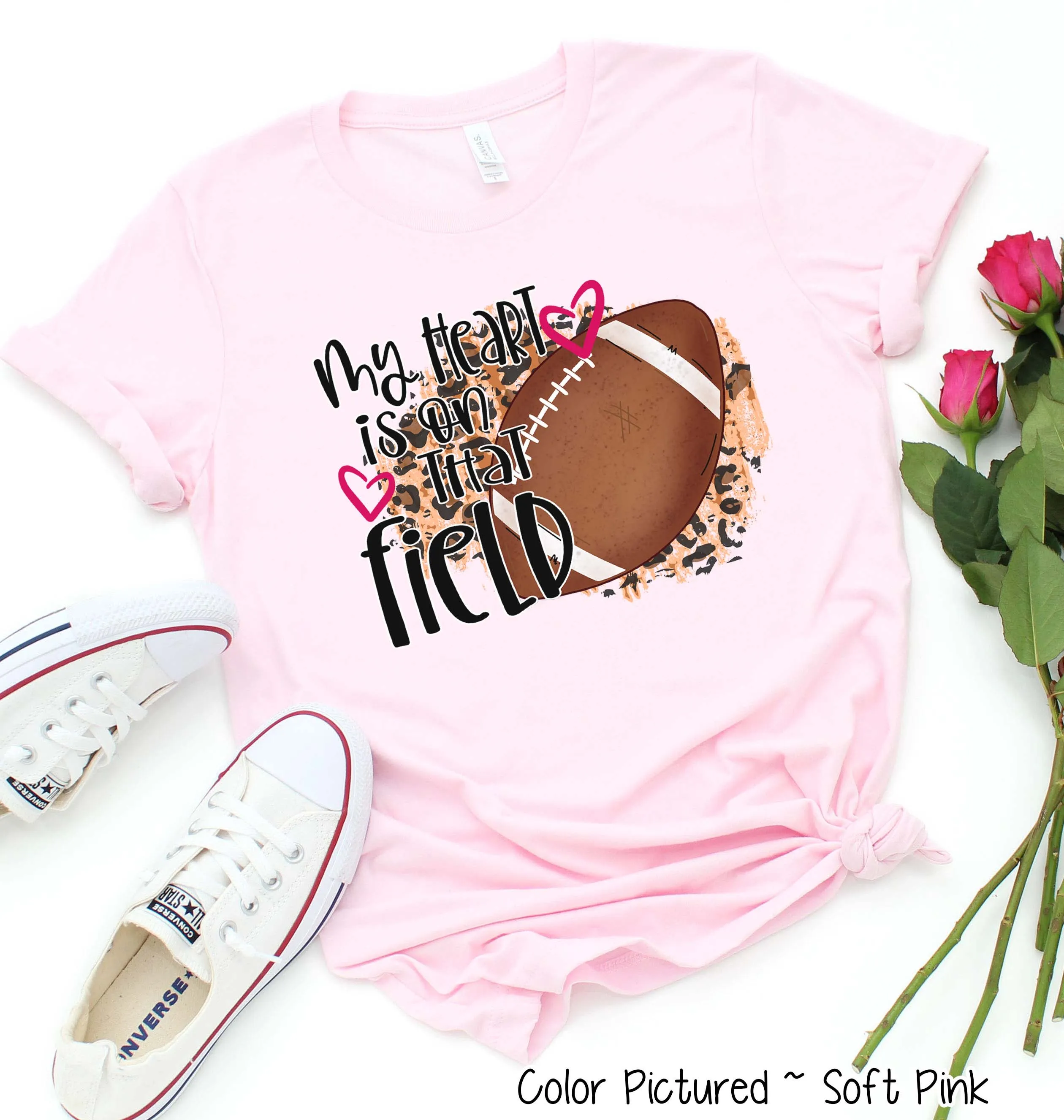 My Heart is On That Field Football Mom Tee