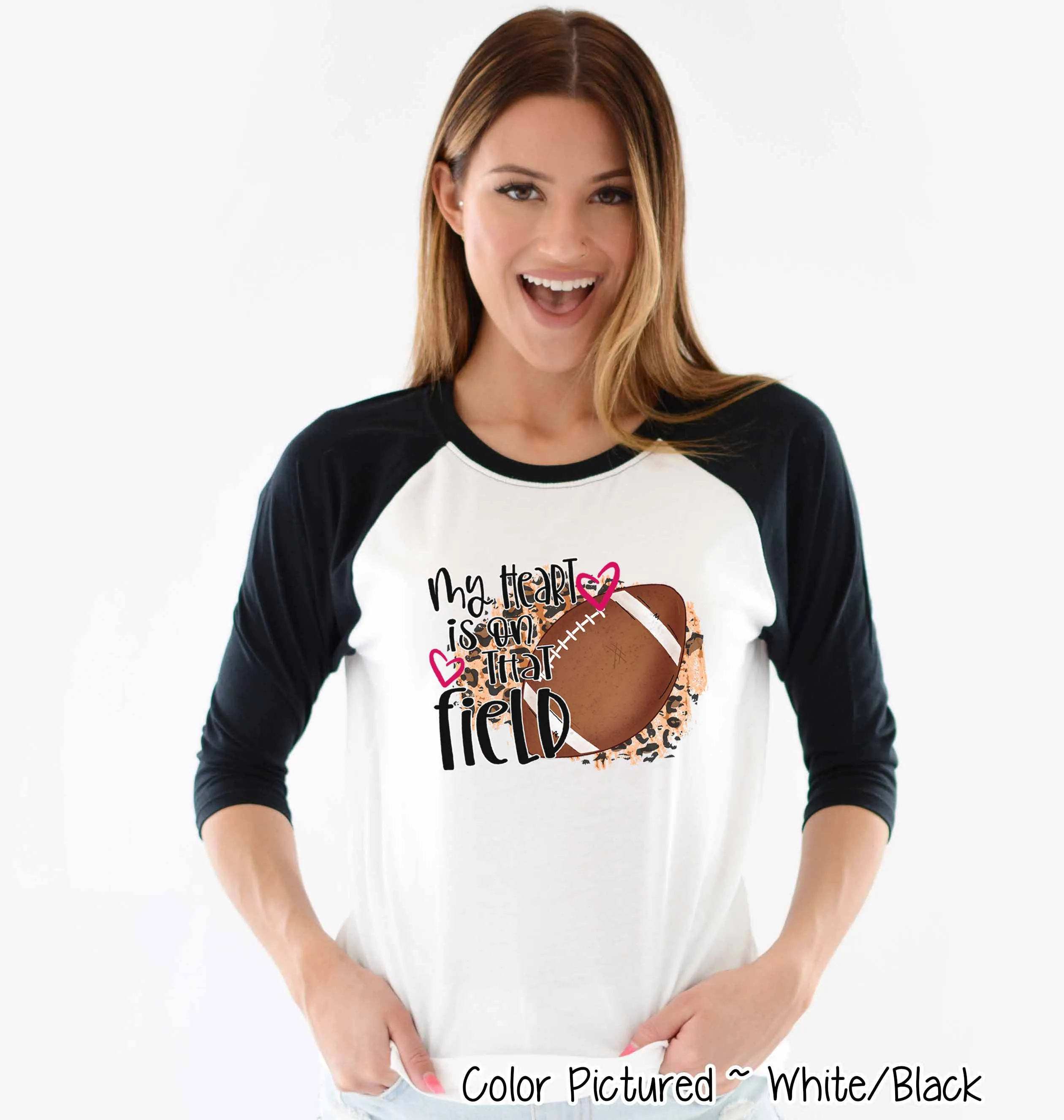 My Heart is On That Field Football Mom Tee