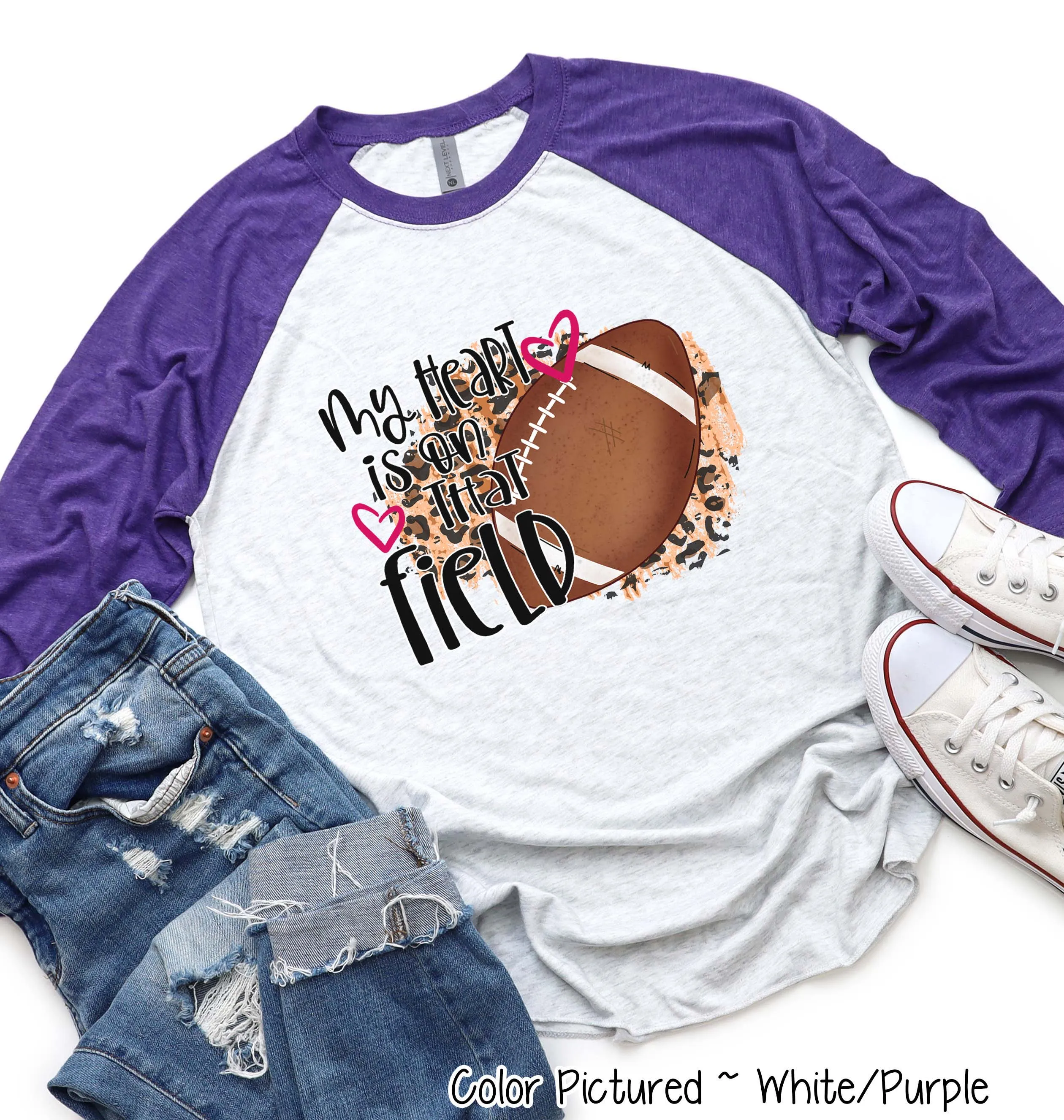 My Heart is On That Field Football Mom Tee