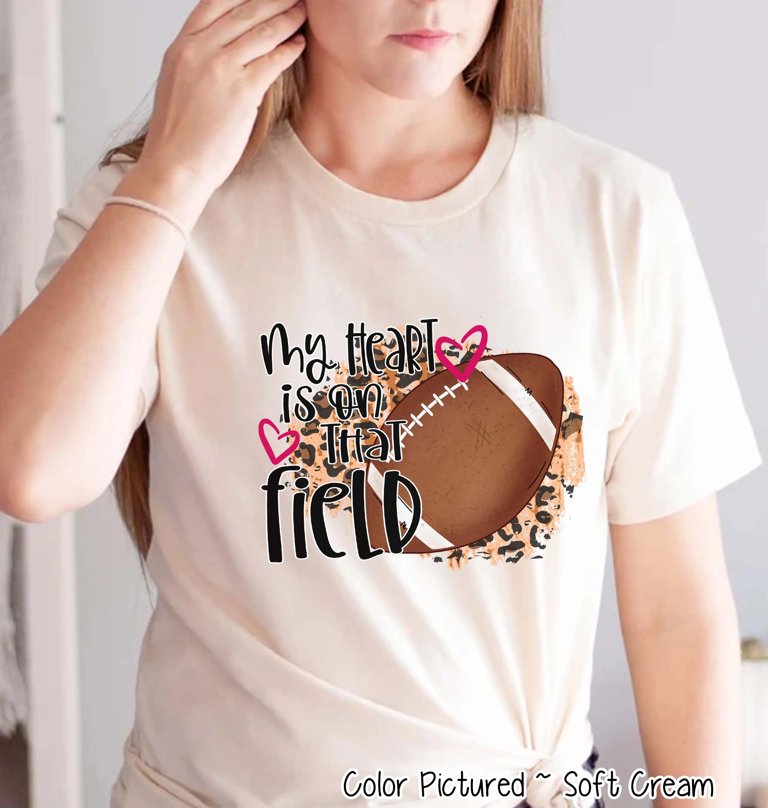 My Heart is On That Field Football Mom Tee