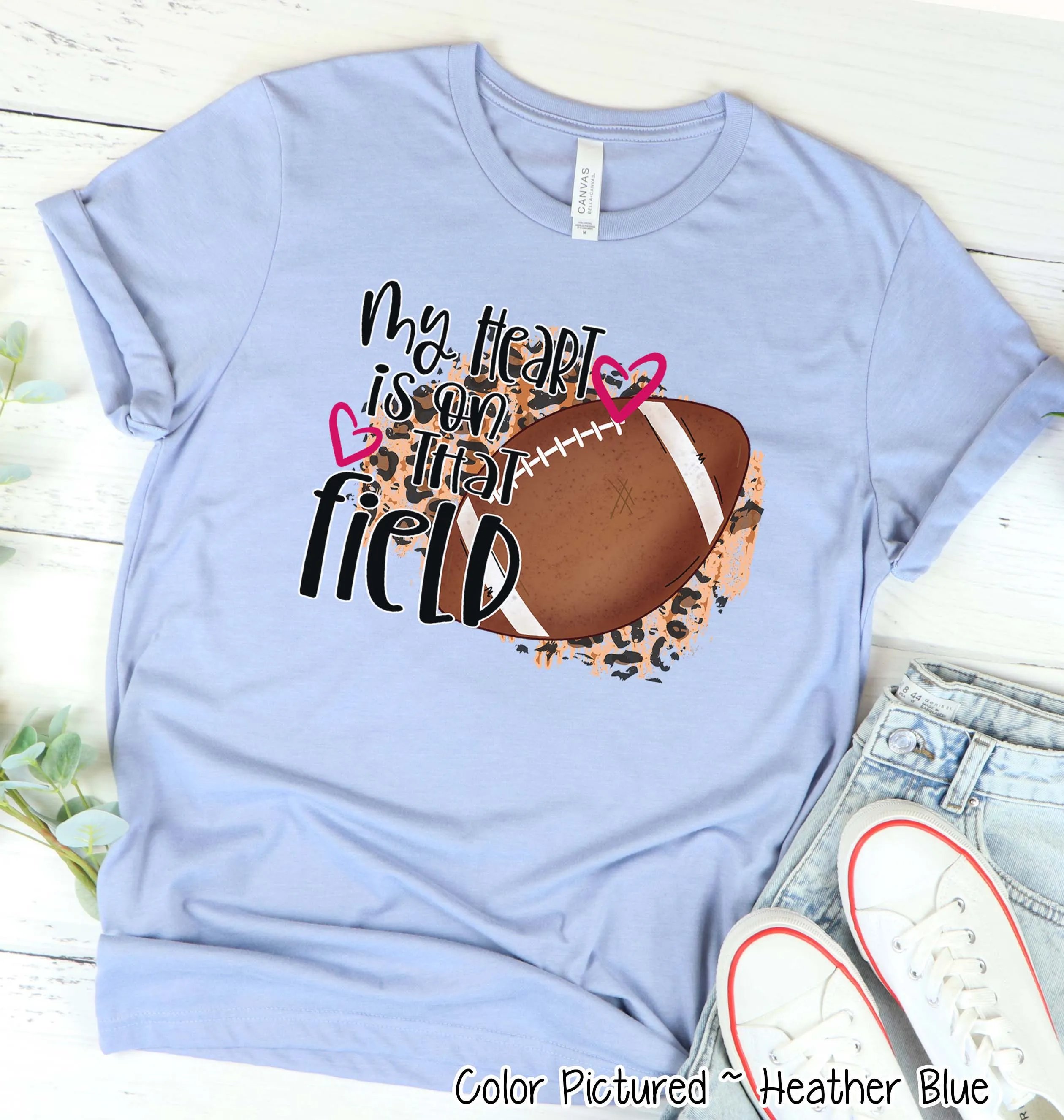 My Heart is On That Field Football Mom Tee